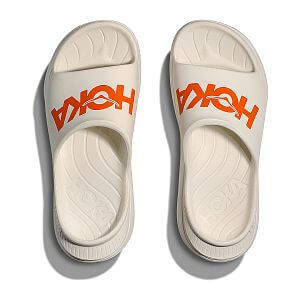 Hoka Ora Athletic Slide U frost/lava sportovní pantofle horní pohled