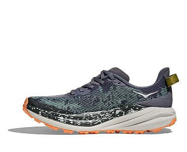 Hoka Speedgoat 6 W grey skies / cosmic grey dámské běžecké trailové boty boční pohled