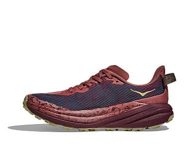Hoka Speedgoat 6 W rouge / black cherry dámské objemové běžecké trailové boty boční pohled