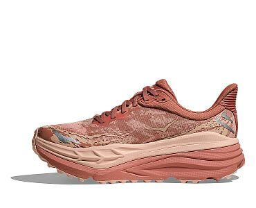 Hoka Stinson 7 W blush / rose latte dámské běžecké trailové boty boční pohled