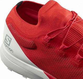 L40751500 Salomon SLAB Sense 8 SG racing red white sock detail