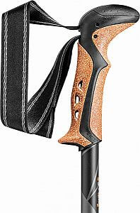 Leki Khumbu Antishock dark anthracite/orange/black - 110-145 cm madlo hole