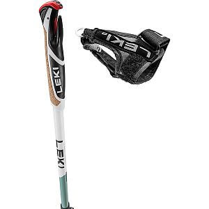 Leki Spin Shark SL white/smoke green/dark anthracite  - 100-130 cm nordic walking hole rukojeť