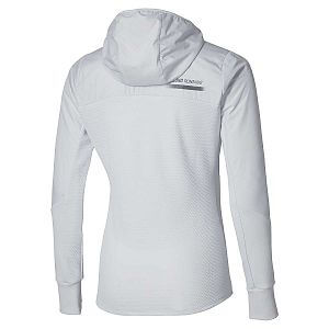 Mizuno Active Warmalite Hybrid Full Zip Hooded Long Sleeve Top W cloudscape dámská běžecká hybridní mikina s kapucí do chladnějšího počasí
