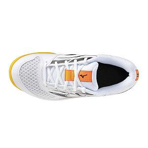 Mizuno Stealth Star 3 Jr.(C) white / fiery coral 2 / citrus juniorské halové boty svršek