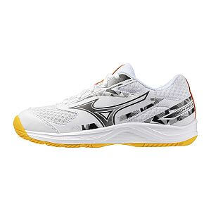 Mizuno Stealth Star 3 Jr.(C) white / fiery coral 2 / citrus juniorské inodor boty boční pohled