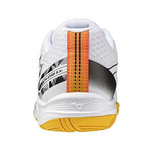 Mizuno Stealth Star 3 Jr.(C) white / fiery coral 2 / citrus juniorské sálové boty