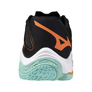 Mizuno Wave Lightning Z8 U black / tangelo / ice green unisex volejbalové boty do haly zadní pohled