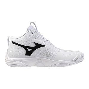 Mizuno Wave Momentum Elite MID U white/metallic gray/black unisex volejbalové kotníkové boty halové sálové indoor