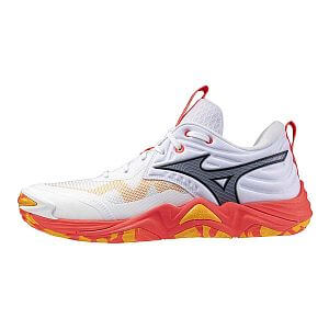 Mizuno Wave Momentum Elite U white / fiery coral 2 / citrus unisex boty na volejbal pro blokaře