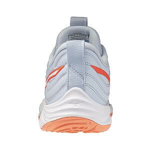 Mizuno Wave Momentum Elite W blue finch/white/lava orange dámské volejbalové boty halové indoorové sálové