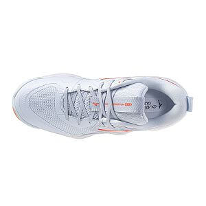 Mizuno Wave Momentum Elite W blue finch/white/lava orange dámské volejbalové boty halové indoorové sálové