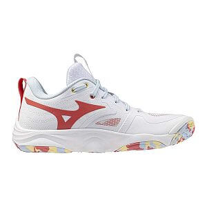 Mizuno Wave Momentum Elite W white / calypso coral / pale banan dámské volejbalové boty indoor sálovky