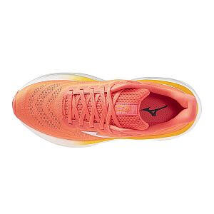 Mizuno Wave Sky 9 W striking coral / baseball white / citrus dámské běžecké silniční boty svršek