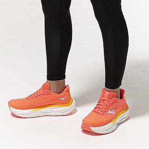 Mizuno Wave Sky 9 W striking coral / baseball white / citrus dámské běžecké silniční boty