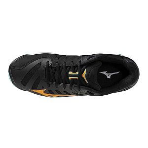 Mizuno Wave Voltage 2 U black / tangelo / ice green unisex volejbalové indoor boty svršek horní pohled