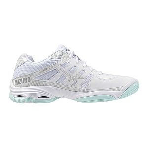 Mizuno Wave Voltage 2 W white / blue tint dámské volejbalové halové boty boční pohled