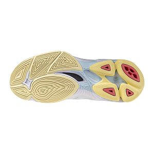 Mizuno Wave Voltage 2 W white / calypso coral / pale banan dámské indoor volejbalové boty podrážka