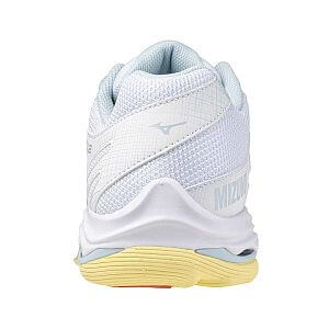 Mizuno Wave Voltage 2 W white / calypso coral / pale banan dámské volejbalové boty zadní pohled paty
