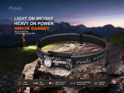 Nabíjecí čelovka Fenix HM53R Garnet černá