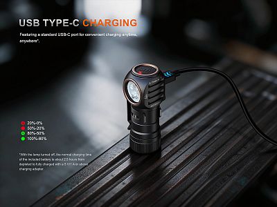 Nabíjecí čelovka Fenix HM53R Garnet šedo-oranžová