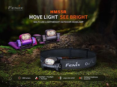 Nabíjecí čelovka Fenix HM55R celočerná shrnutí nabíječí čelovky
