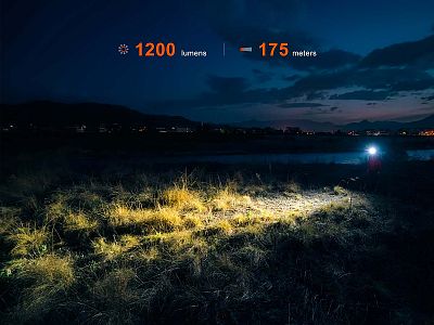 Nabíjecí čelovka Fenix HM55R celočerná výkon a dosvit