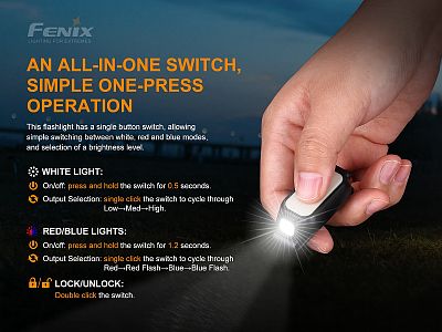 Nabíjecí svítilna Fenix MINI-LITE malá multifunkční dobíjecí se sponou