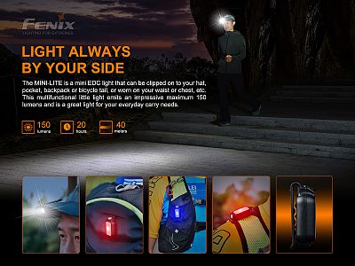 Nabíjecí svítilna Fenix MINI-LITE malá multifunkční dobíjecí se sponou