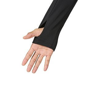 NNormal Men's Active Warm Jacket svart/black pánská mikina pro turistiku i volný čas detail oka na palce