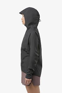 NNormal Trail Rain Jacket W black dámská běžecká bunda boční pohled