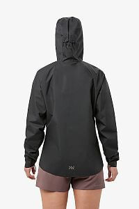 NNormal Trail Rain Jacket W black dámská běžecká bunda zezadu s kapucí