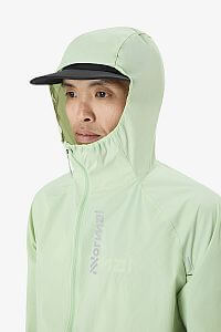 NNormal Trail Wind Jacket M light green pánská běžecká bunda s kapucí