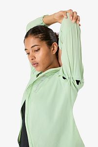 NNormal Trail Wind Jacket W light green dámská běžecká bunda s kapucí - větrovka