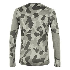 Salewa Cristallo Warm AMR L/S Tee M heather grey zadní pohled