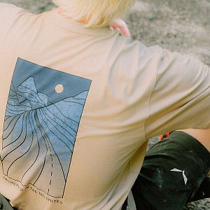 Salewa Eagle Sunset Loose T-Shirt M quicksand