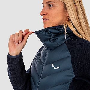 Salewa Fanes Sarner RDS Down Hybrid Jacket W navy blazer přední pohled na postavě detail