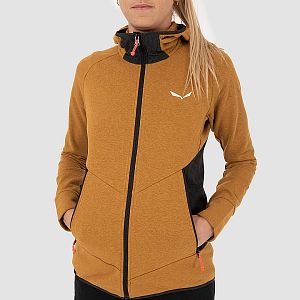 Salewa Lavaredo Hemp Hooded Jacket W golden brown dvě kapsy na zip