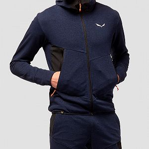 Salewa Lavaredo Hemp M Hooded Jacket navy blazer přední pohled na postavě detail