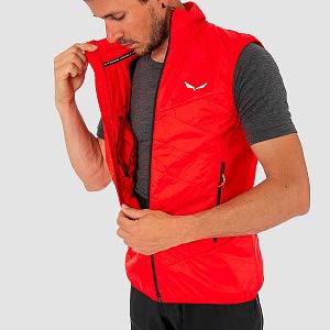 Salewa Ortles Hybrid TWR Vest M flame přední pohled na postavě detail