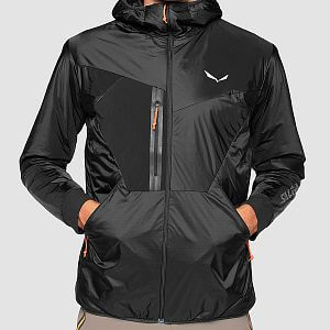 Salewa Pedroc Hybrid TWR Hooded Jacket M black out detail přední strana 