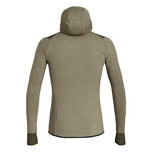 Salewa Puez 2 Dry Hooded Full Zip Top M dark olive melange zadní pohled
