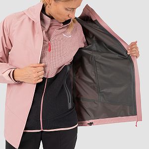 Salewa Puez Gore-Tex Paclite® Jacket W zephyr přední pohled na postavě detail