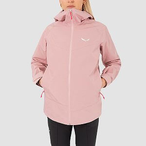 Salewa Puez Gore-Tex Paclite® Jacket W zephyr přední pohled na postavě detail