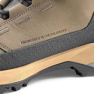 Salewa Puez Leather MID PTX W bungee cord/onyx dámské turistické boty detail kůže nepromokavé