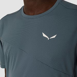 Salewa Puez Sporty Dry T-Shirt M java blue detail logo