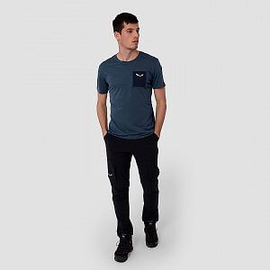 Salewa Pure Logo Pocket AM T-Shirt M dark denim3