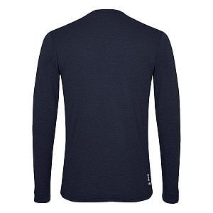 Salewa Solid Logo Dry M L/S Tee navy blazer melange zadní pohled