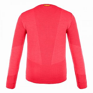 Salewa Zebru Medium Warm AMR K L/S Tee fluo coral1