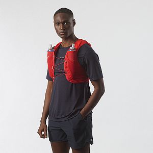 Salomon ADV Skin 5 Set flame scarlet/haute red unisex běžecká vesta přední pohled